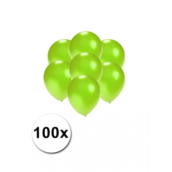 100x Mini ballonnen groen metallic -