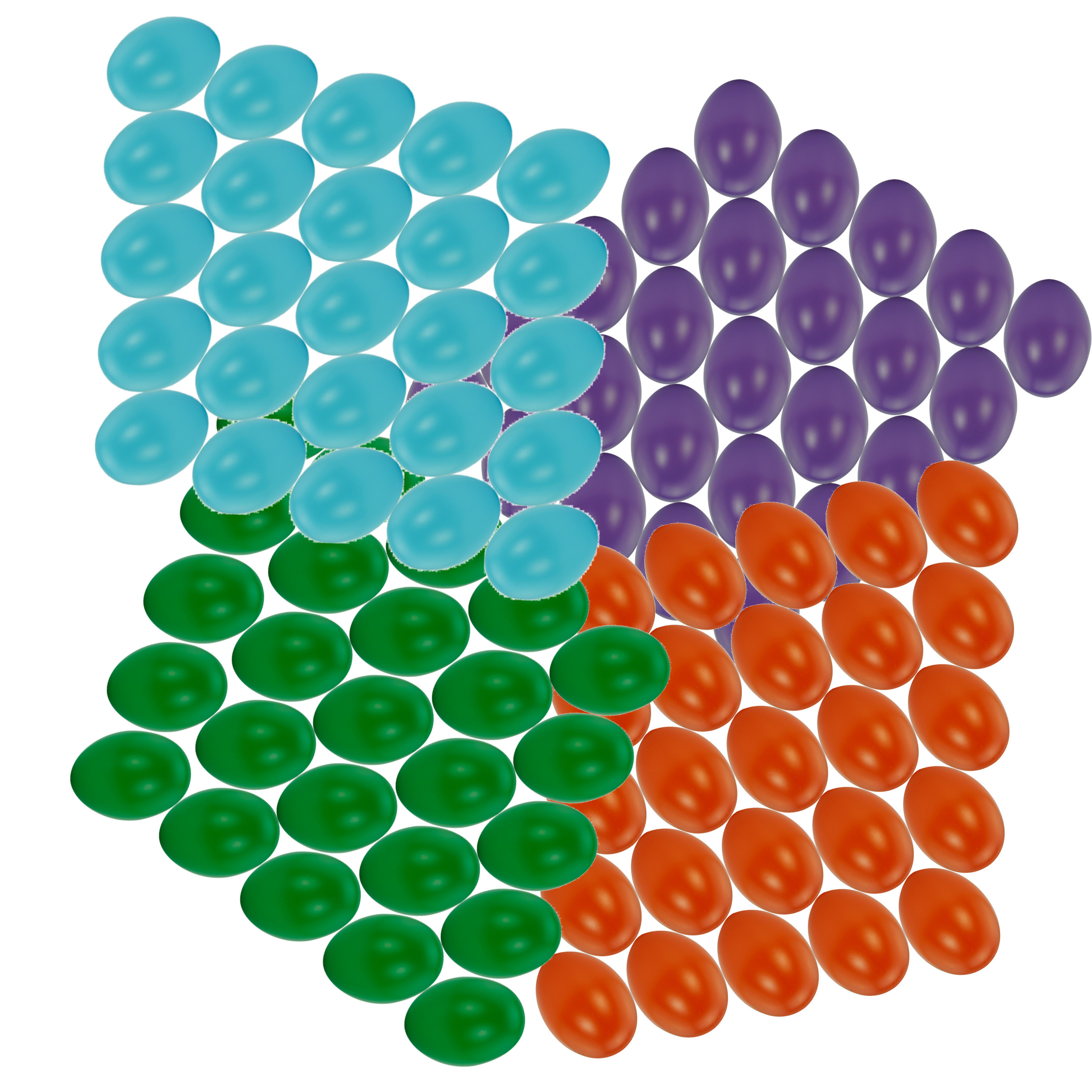 100x stuks multi-color hobby knutselen paaseieren van plastic 4.5 cm