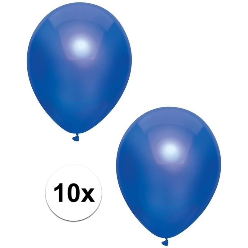 10x Donker blauwe metallic heliumballonnen 30 cm -