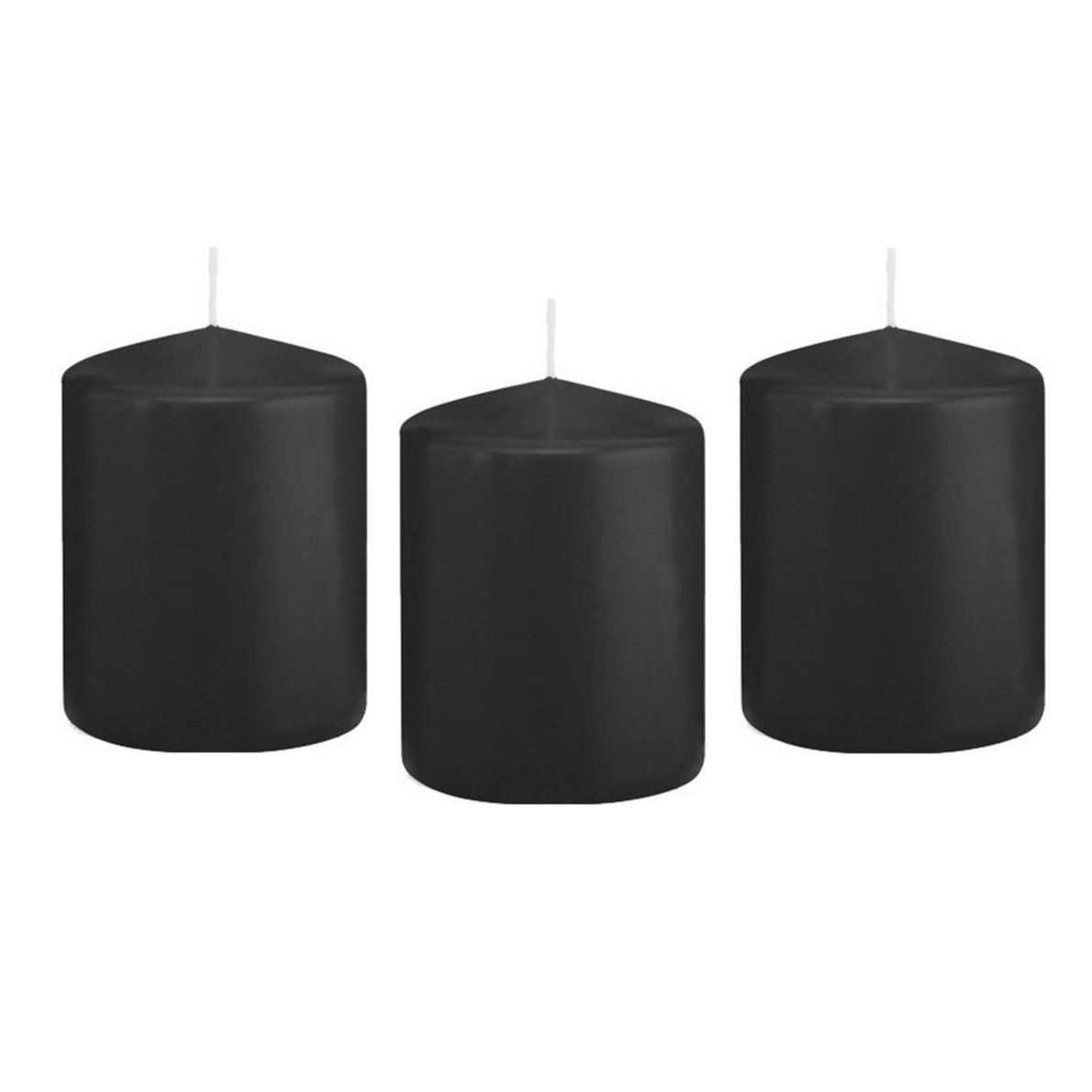 10x Kaarsen zwart 6 x 8 cm 29 branduren sfeerkaarsen -