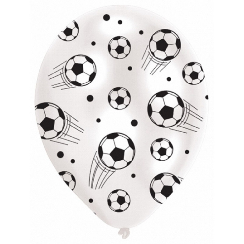 12x stuks kinder verjaardag ballonnen met voetbal print -