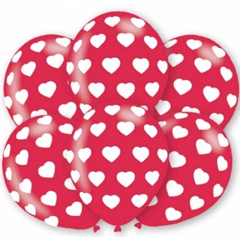 12x stuks Valentijn thema ballonnen -