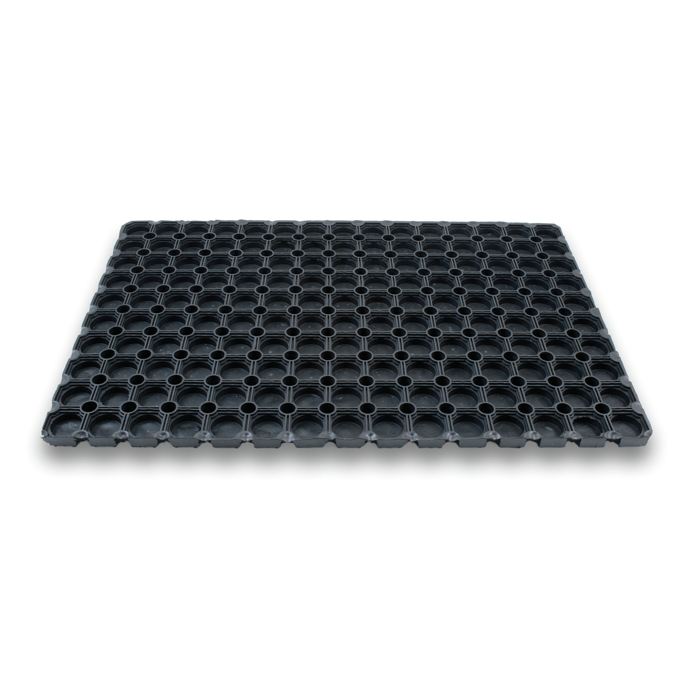 1x Rubberen deurmatten/schoonloopmatten zwart 40 x 60 cm rechthoekig - Deurmat schoonloopmat - Inloopmat/inloopmatten - Buitenmatten - Voeten vegen