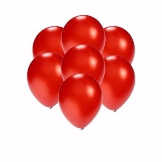 25x Voordelige metallic rode ballonnen klein