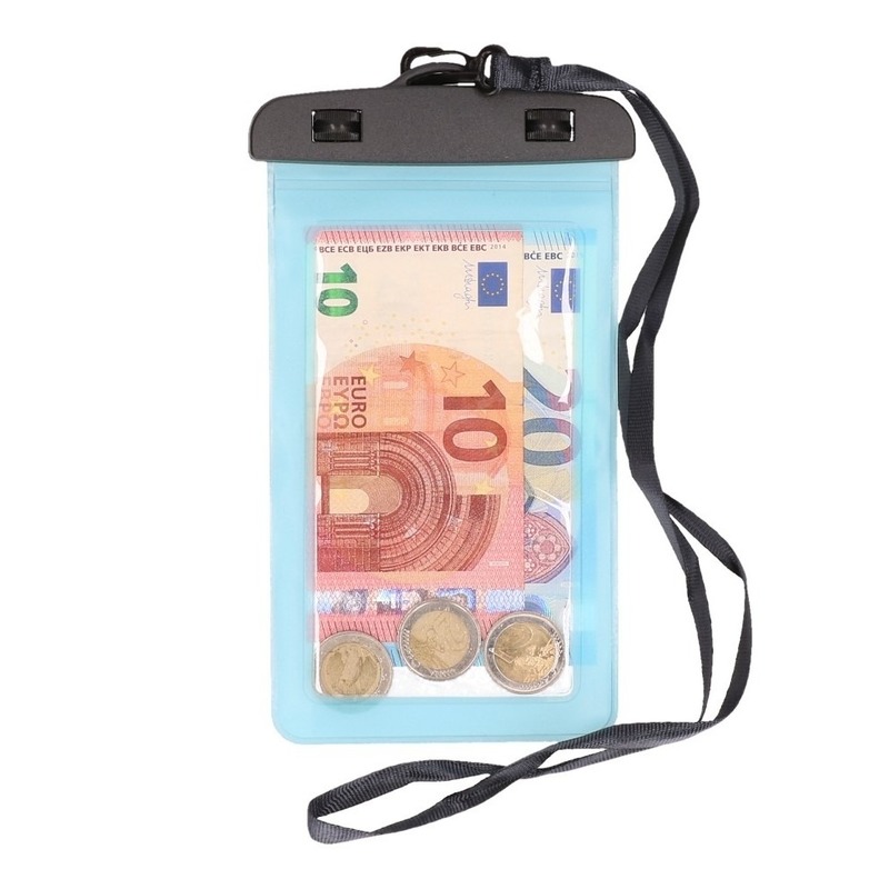 2x Bellatio design waterdicht moneybelt nektasje - waterproof geldtasje, geldbuidel, moneybelts