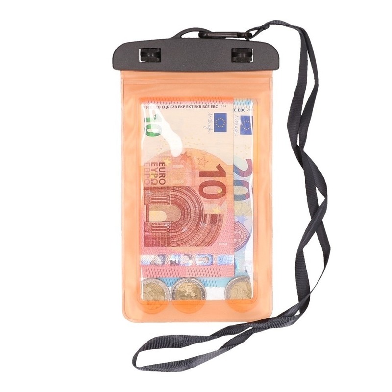 2x Bellatio design waterdicht moneybelt nektasje - waterproof geldtasje, geldbuidel, moneybelts
