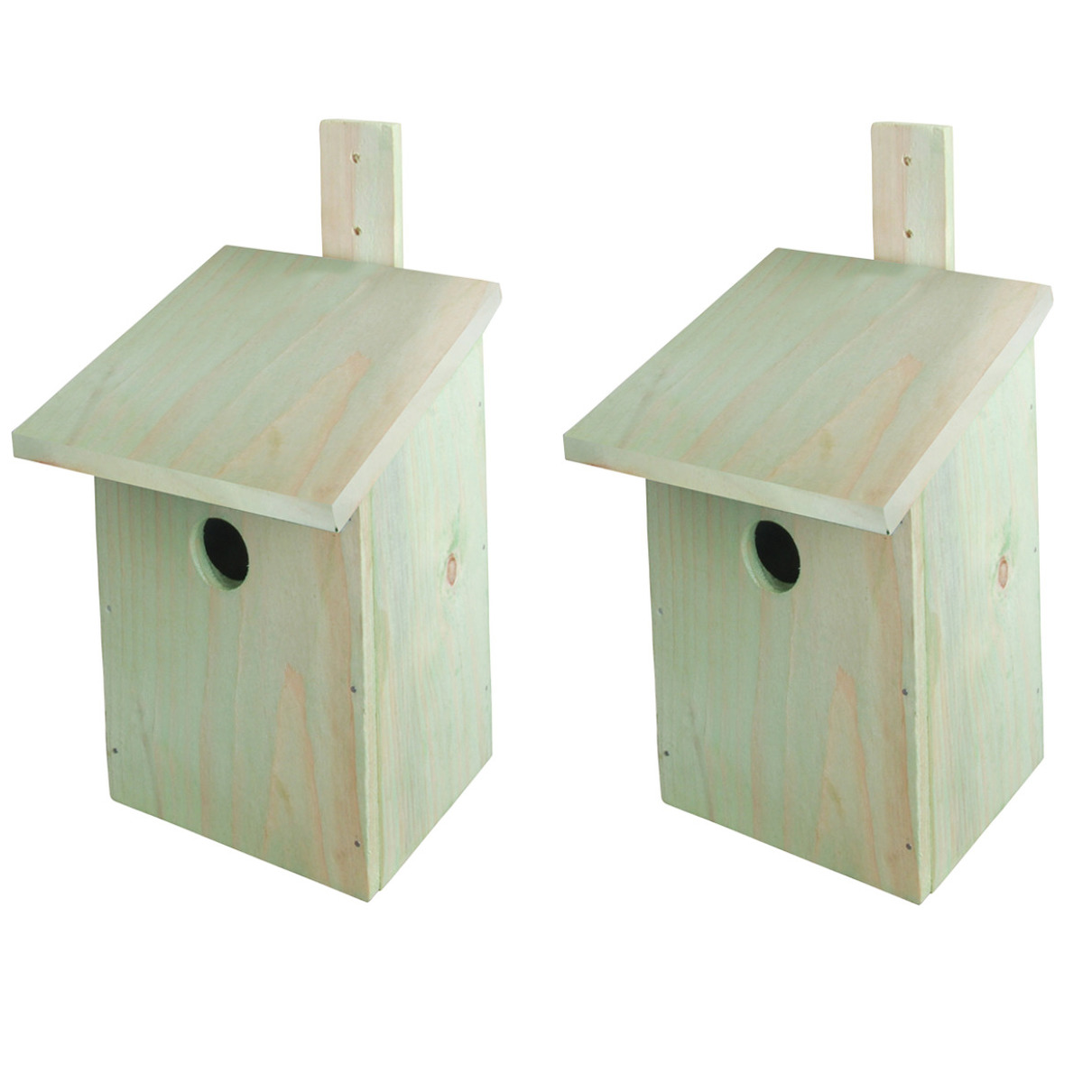 2x Stuks doe-het-zelf houten vogelhuisjes/nestkasten 23 cm -