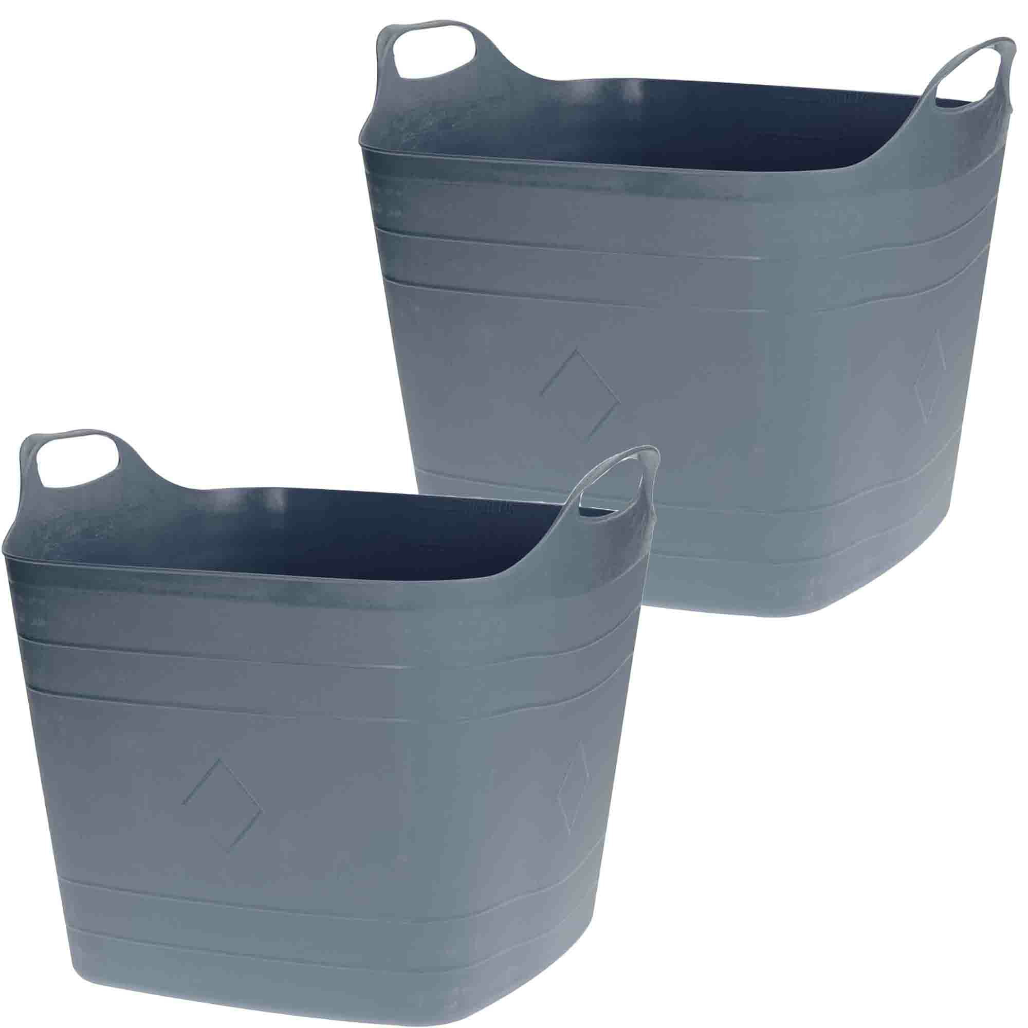 Bathroom Solutions flexibele kuip emmers/wasmanden - 2x stuks - 40 liter