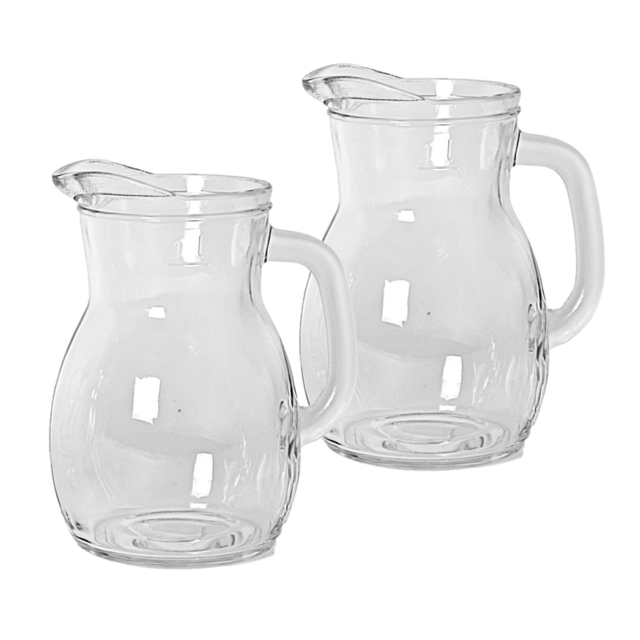 2x stuks glazen sap/waterkannen 1 liter -