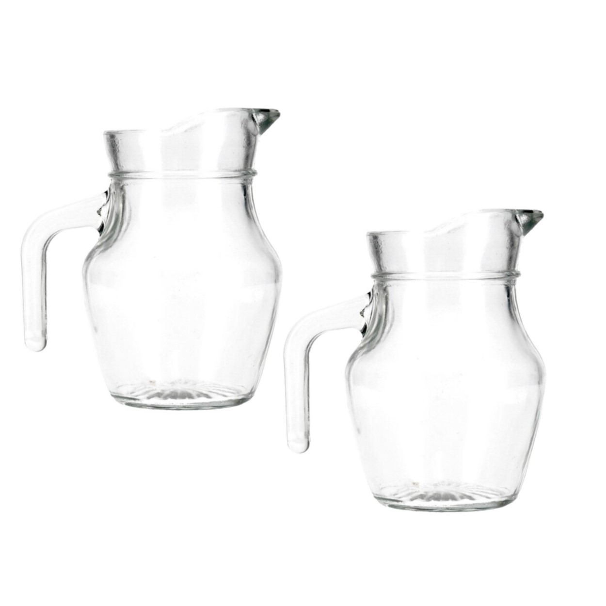 2x stuks glazen sap/waterkannen 500 ml - Sapkannen/waterkannen/schenkkannen