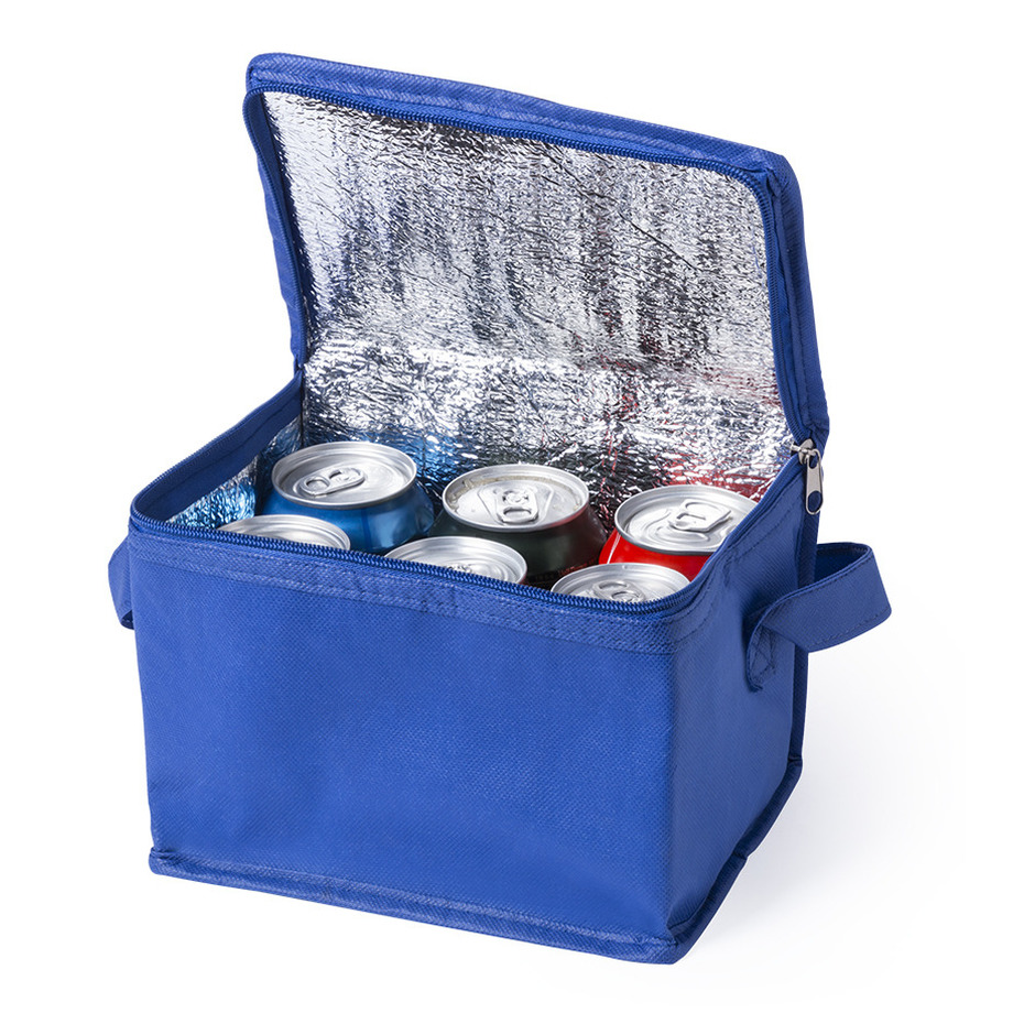 2x stuks kleine mini  koeltassen blauw sixpack blikjes - Compacte koelboxen/koeltassen en elementen