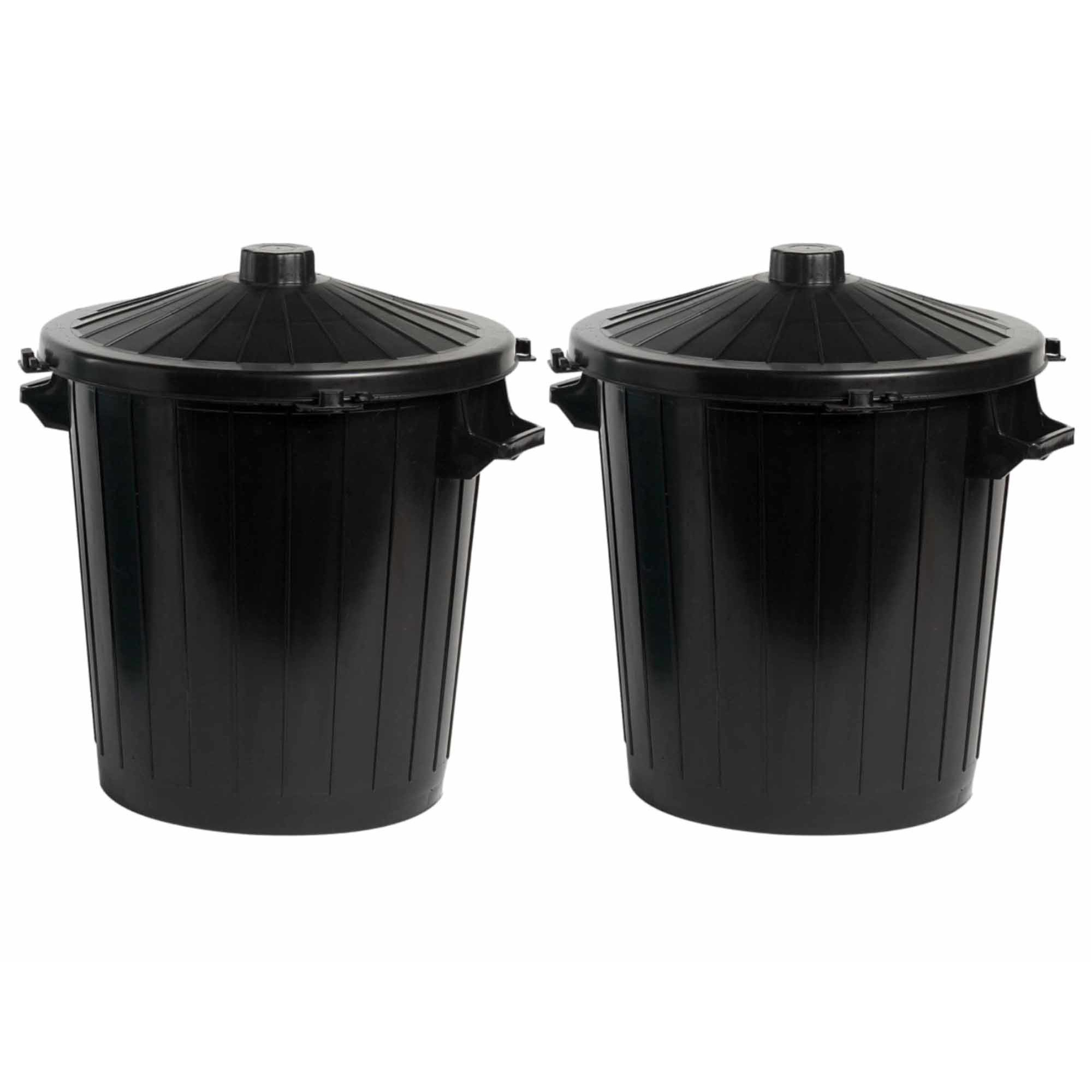 Evaluatie Onvermijdelijk gaan beslissen Set van 2x Afvalemmer/afvalbak zwart met deksel 80 liter bestellen? |  Shoppartners.nl