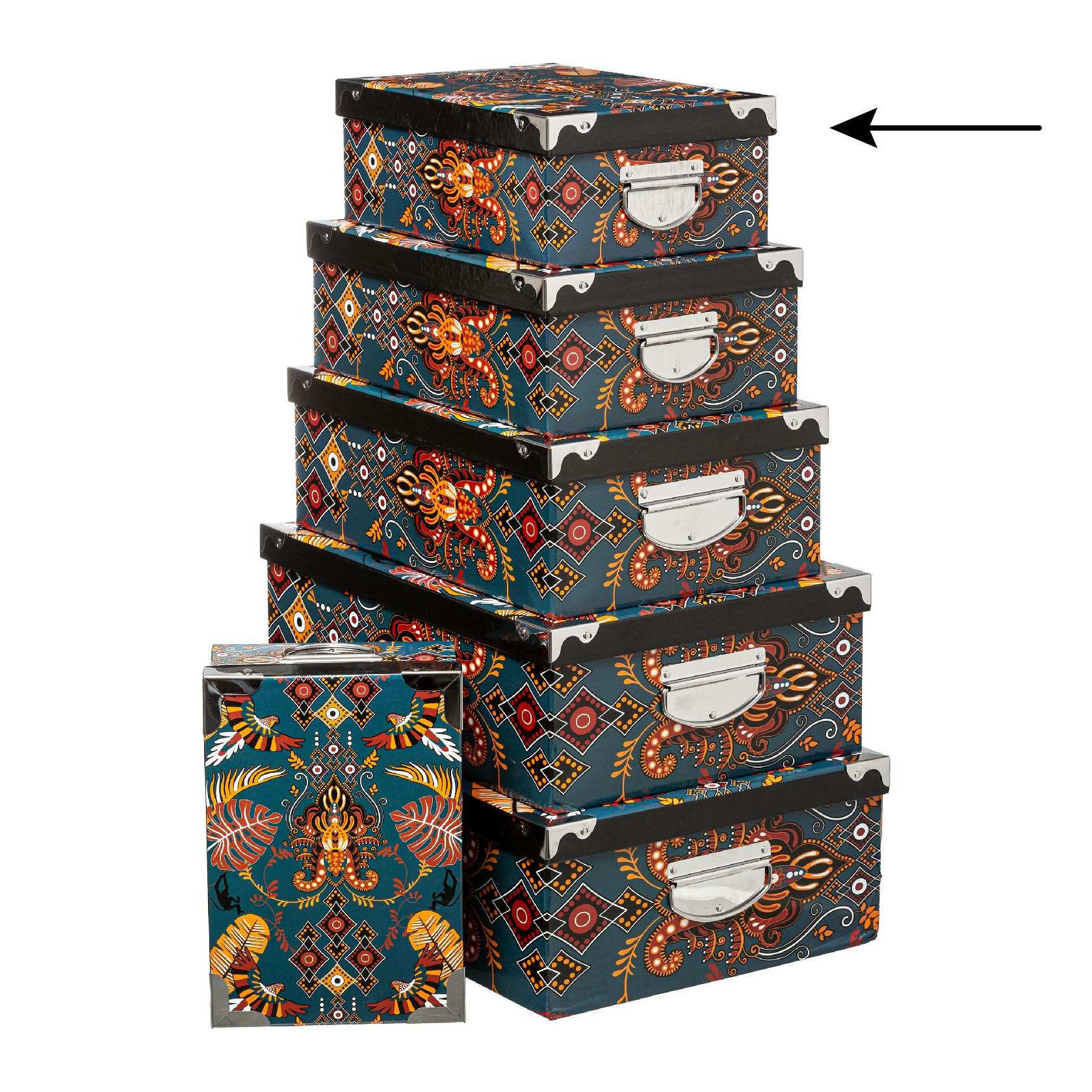 5Five Opbergdoos/box - 2x - Amazone print - L32 x B21.5 x H12 cm - Stevig karton - Amazonbox -