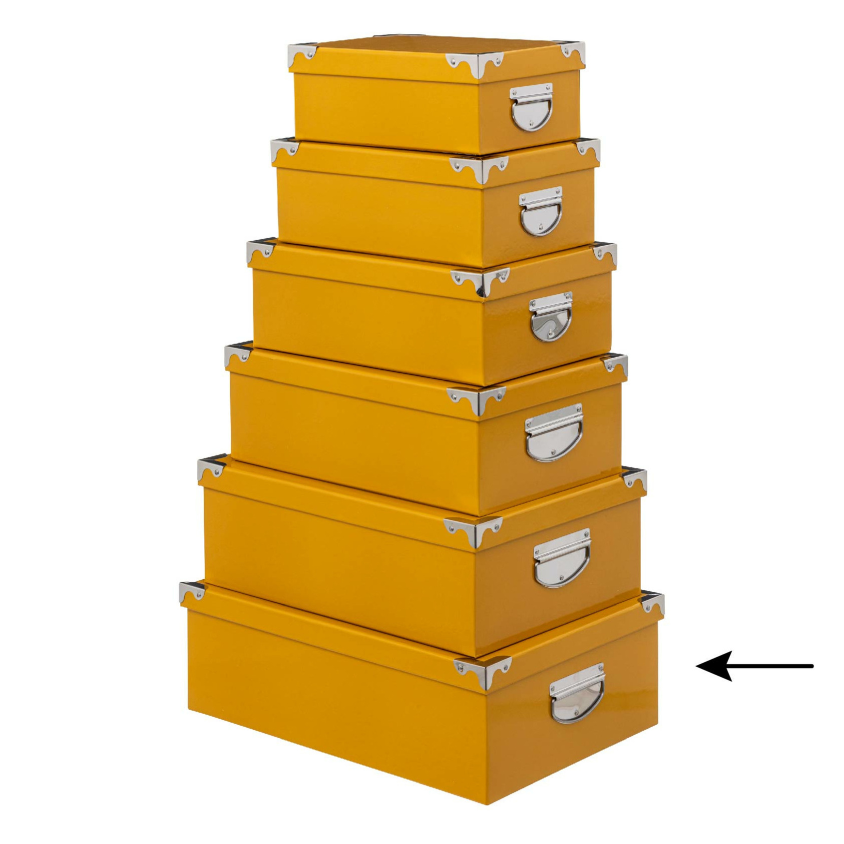 5Five Opbergdoos/box - 2x - geel - L48 x B3.5 x H16 cm - Stevig karton - Yellowbox -