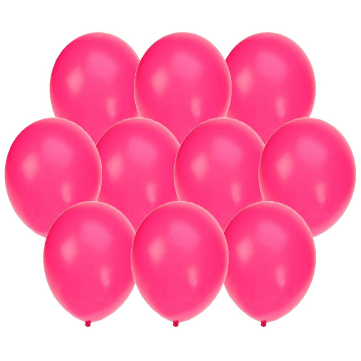 60x stuks Neon roze party ballonnen 27 cm -