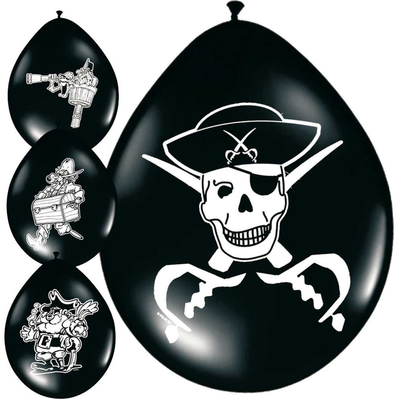 64x stuks Piraten ballonnen versiering -