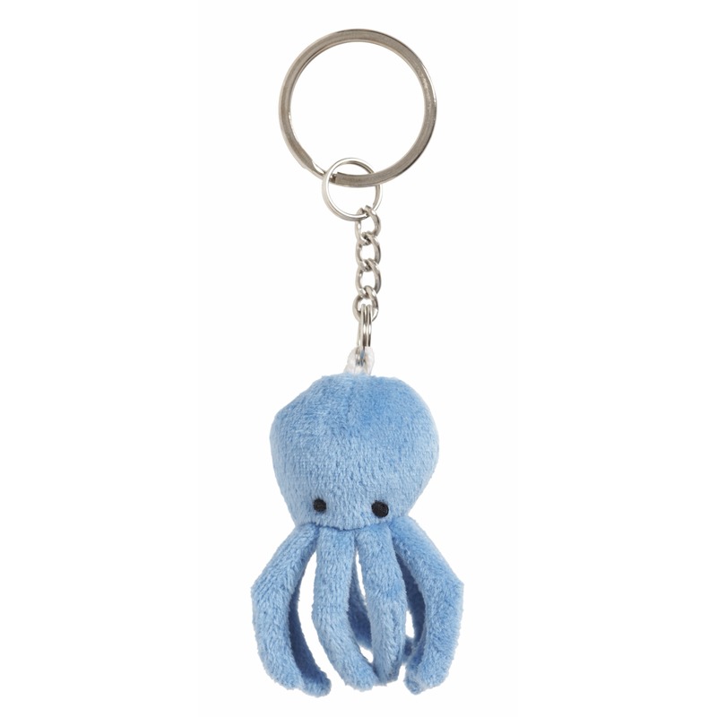 8x Pluche Octopus knuffel sleutelhanger 6 cm - Speelgoed dieren sleutelhangers