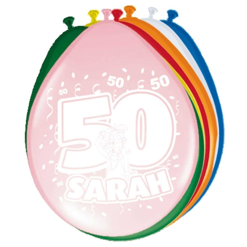 8x stuks Leeftijd ballonnen versiering 50 jaar Sarah
