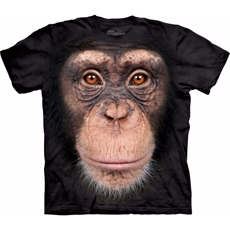 All-over print t-shirt met Chimpansee aap XL -