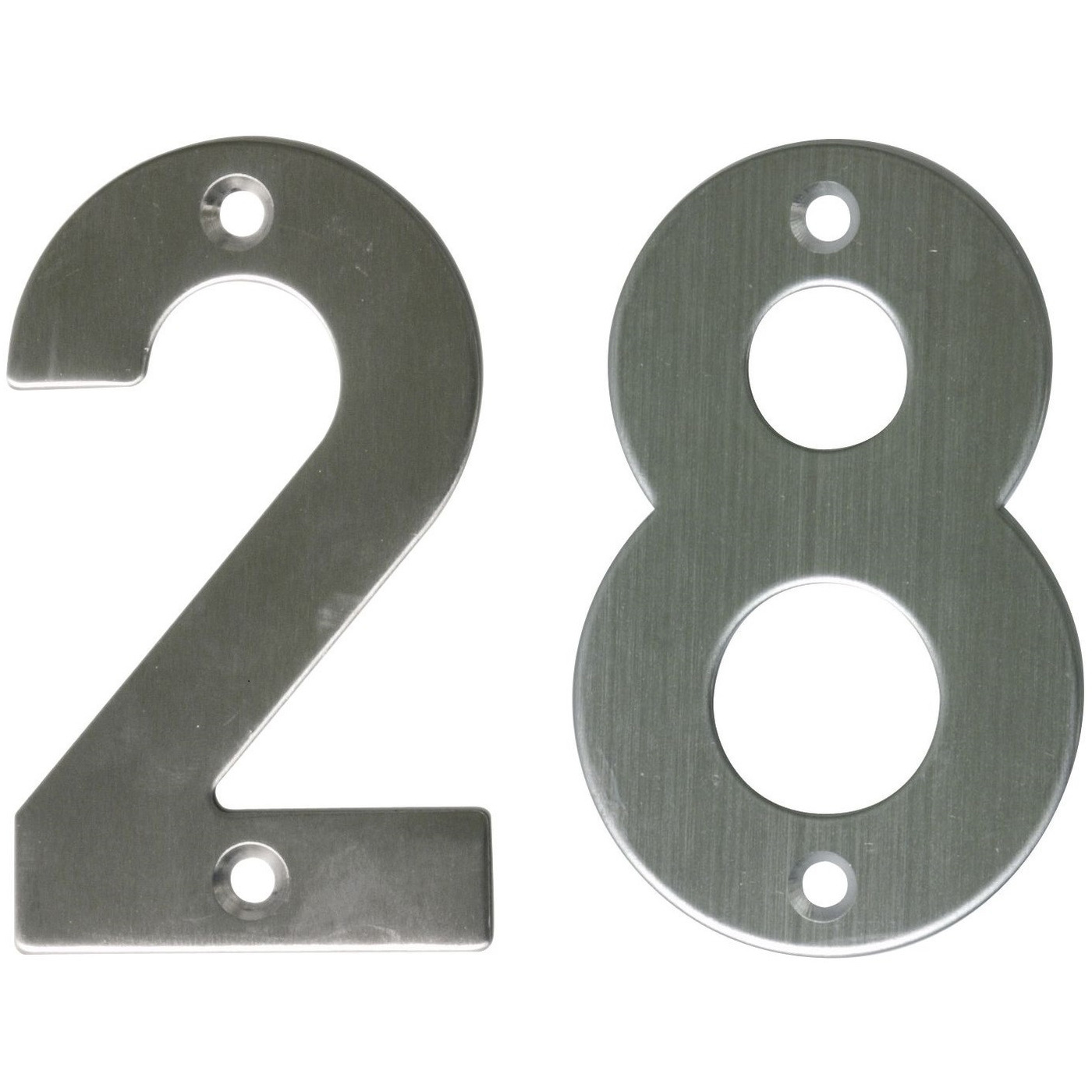 AMIG Huisnummer 28 - massief Inox RVS - 10cm - incl. bijpassende schroeven - zilver -