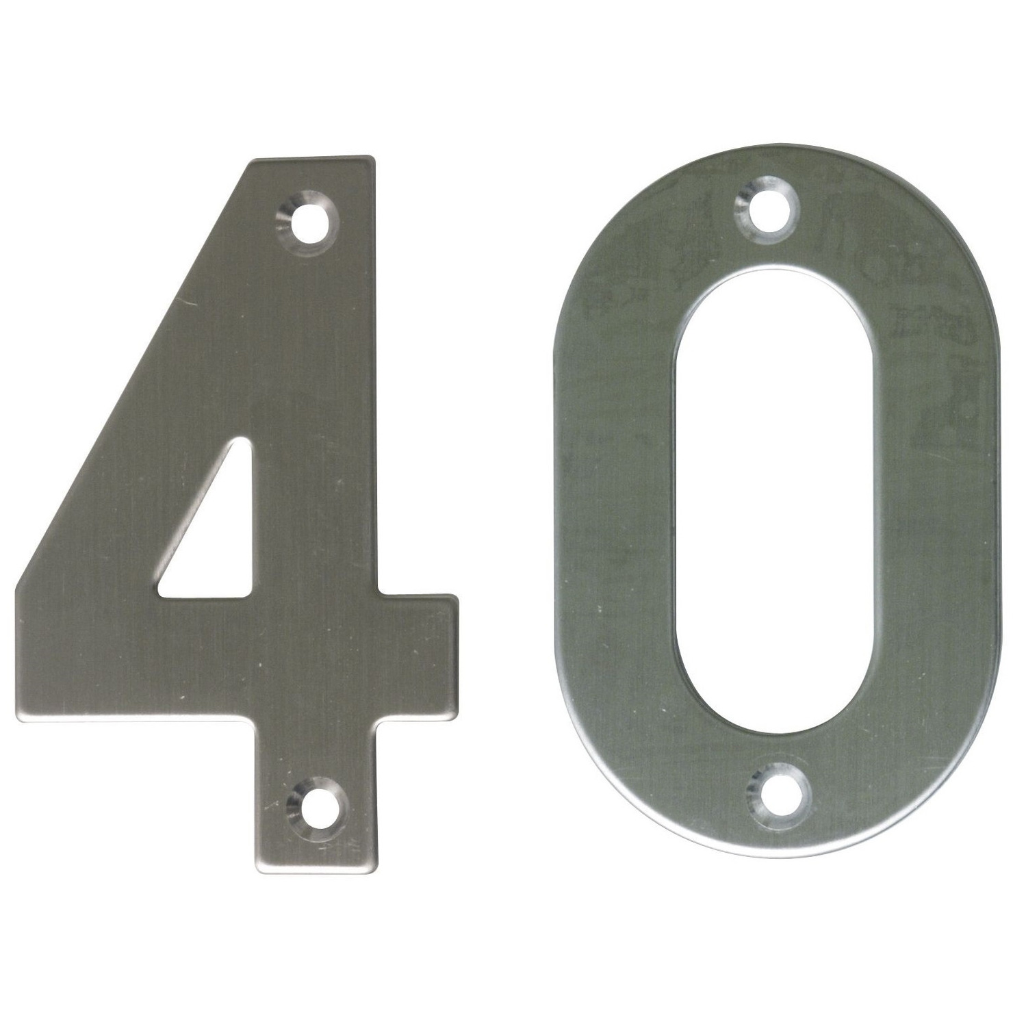 AMIG Huisnummer 40 - massief Inox RVS - 10cm - incl. bijpassende schroeven - zilver -