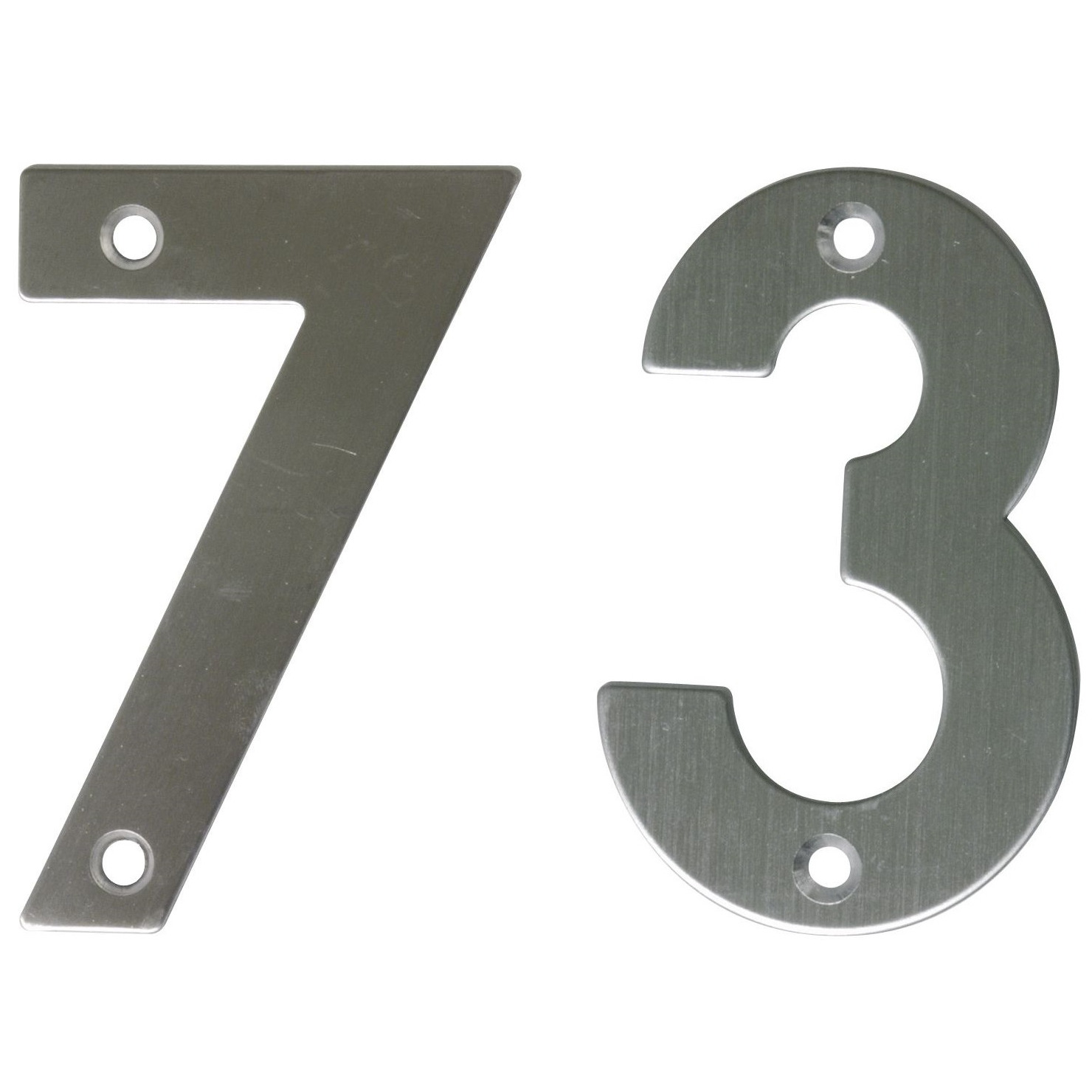 AMIG Huisnummer 73 - massief Inox RVS - 10cm - incl. bijpassende schroeven - zilver -
