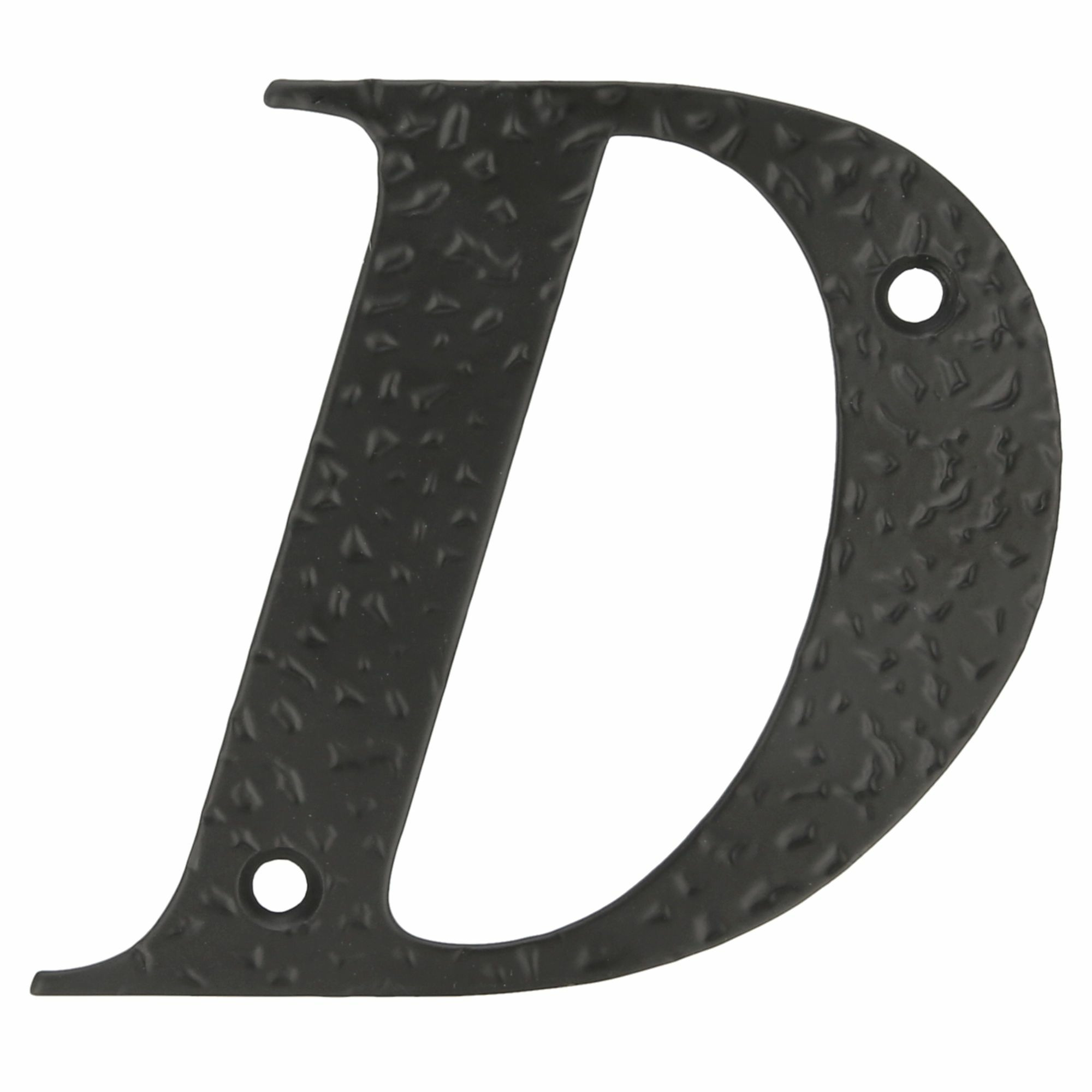 AMIG Huisnummer/letter D - massief gesmeed staal - 10cm - incl. bijpassende schroeven - zwart