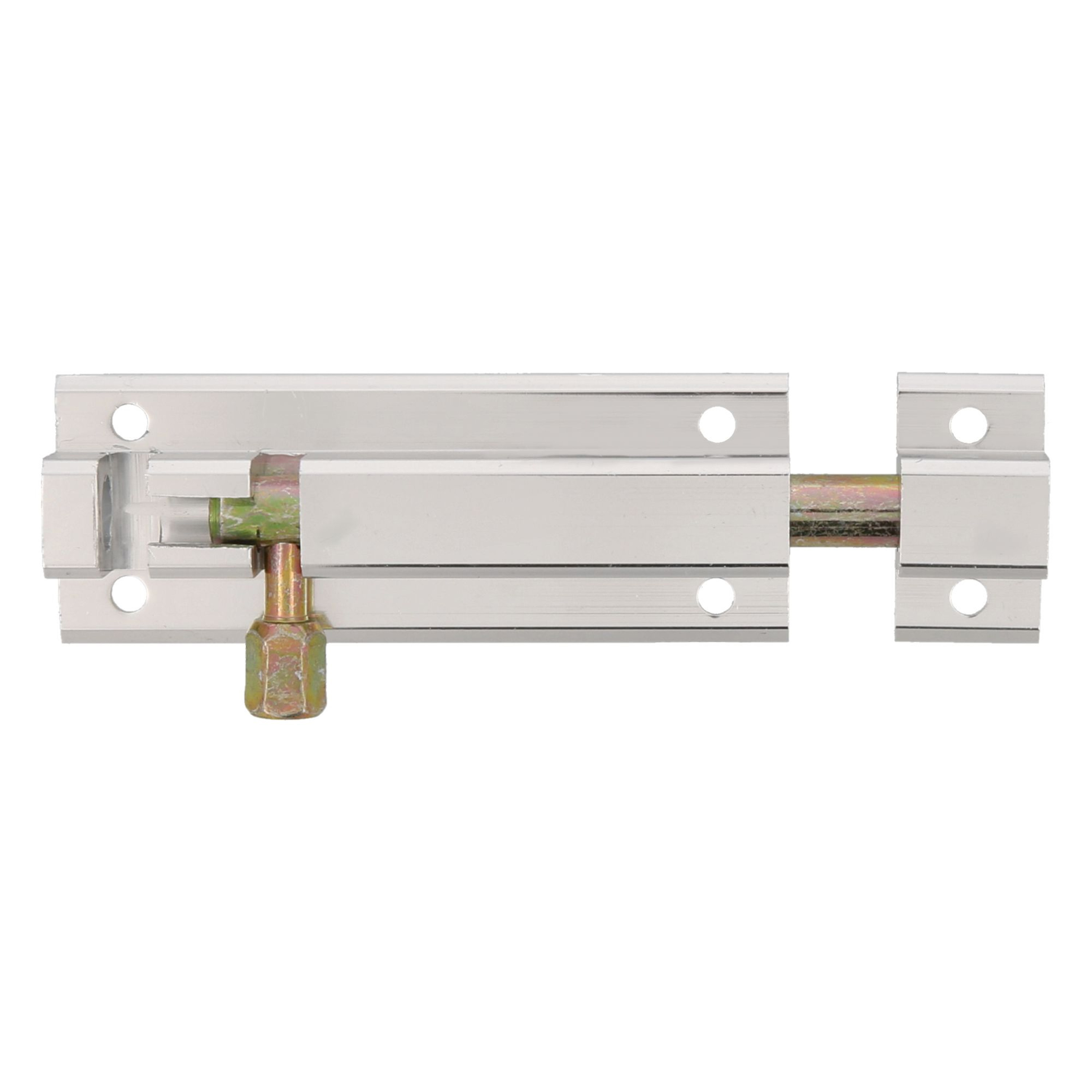 AMIG schuifslot/plaatgrendel - aluminium - 8 cm - zilver - deur - schutting - raam