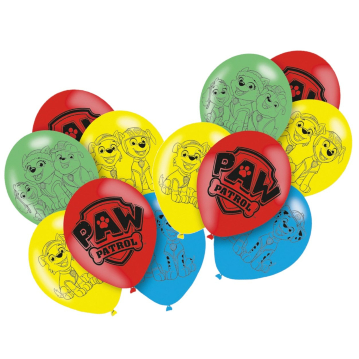 Amscan Paw Patrol themafeest ballonnen - 18x - gekleurd - 28 cm - voor kinderen -