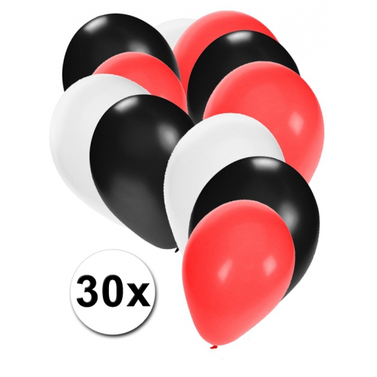 Ballonnen in kleuren zwart wit rood -