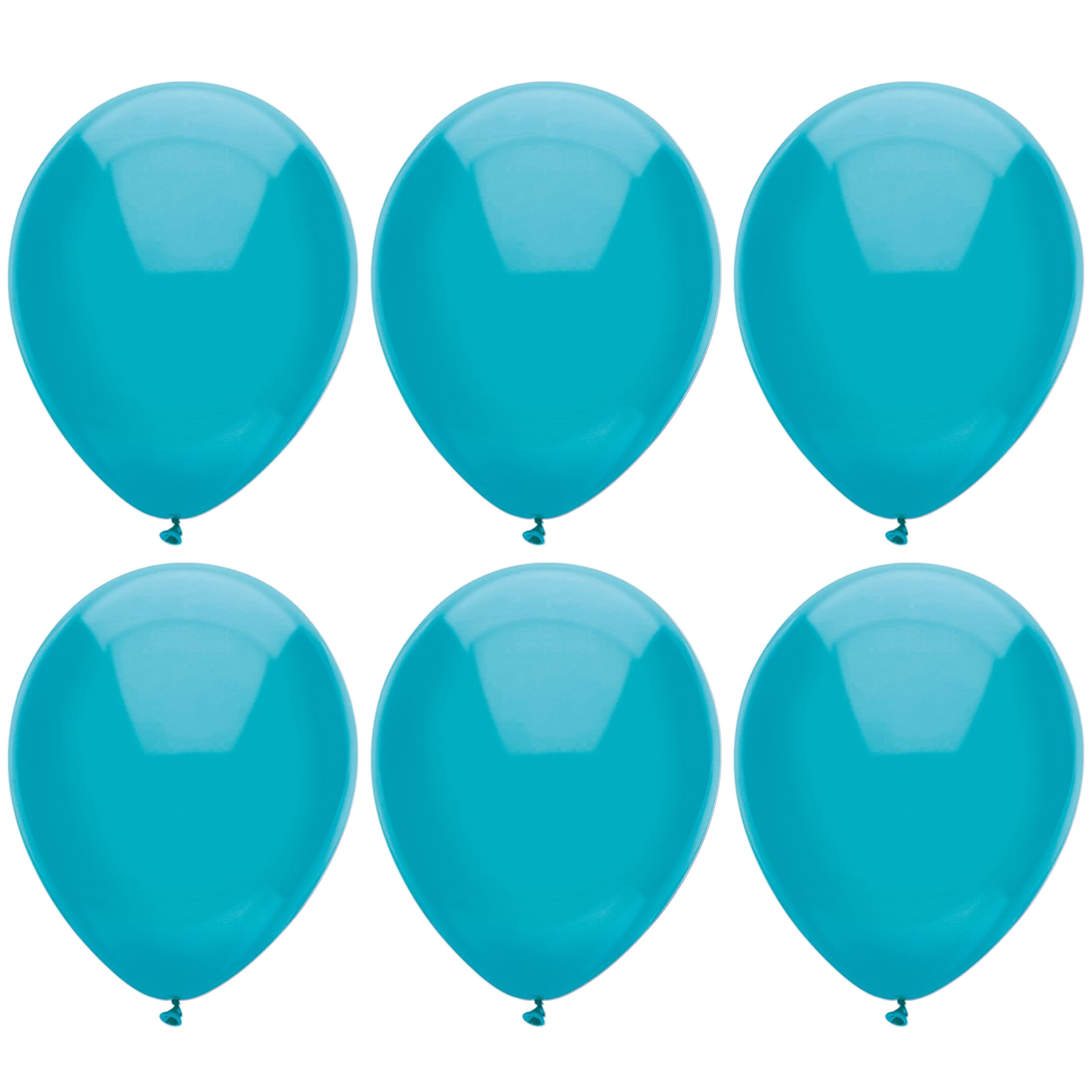 Ballonnen verjaardag/thema feest - 200x stuks - turquoise blauw 29 cm -