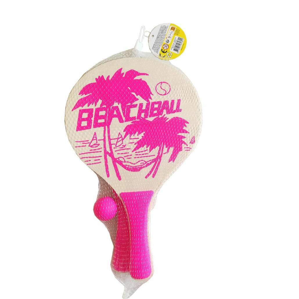 Beachball set hout - roze -