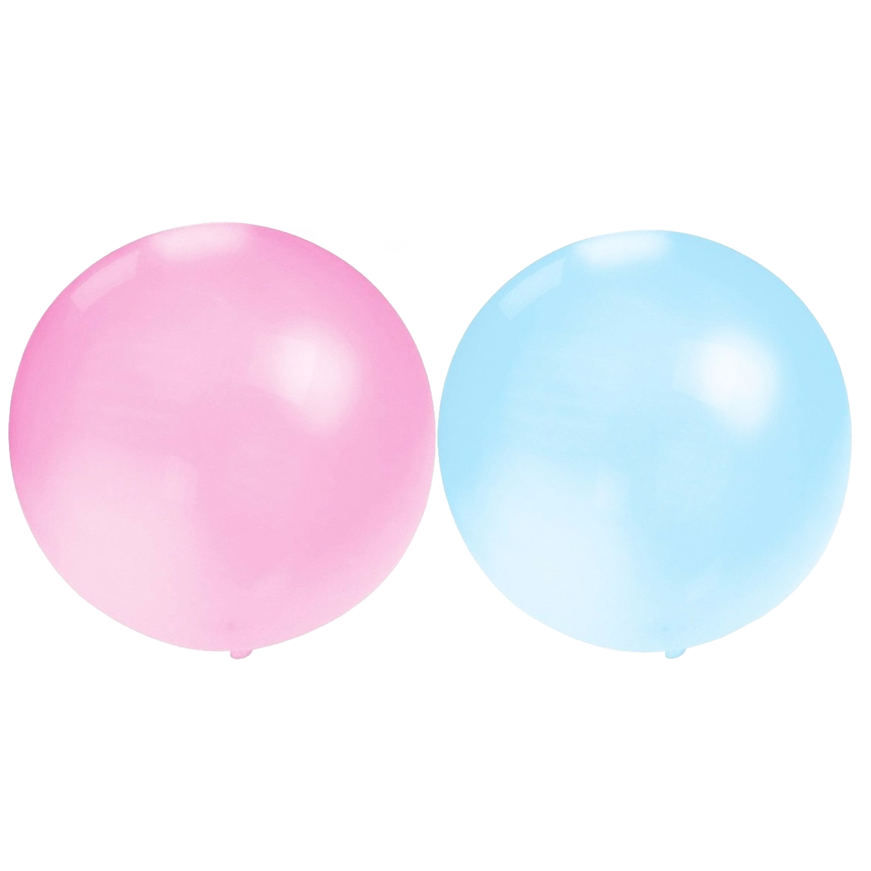 Bellatio Decorations 10x groot formaat ballonnen blauw en roze met diameter 60 cm -