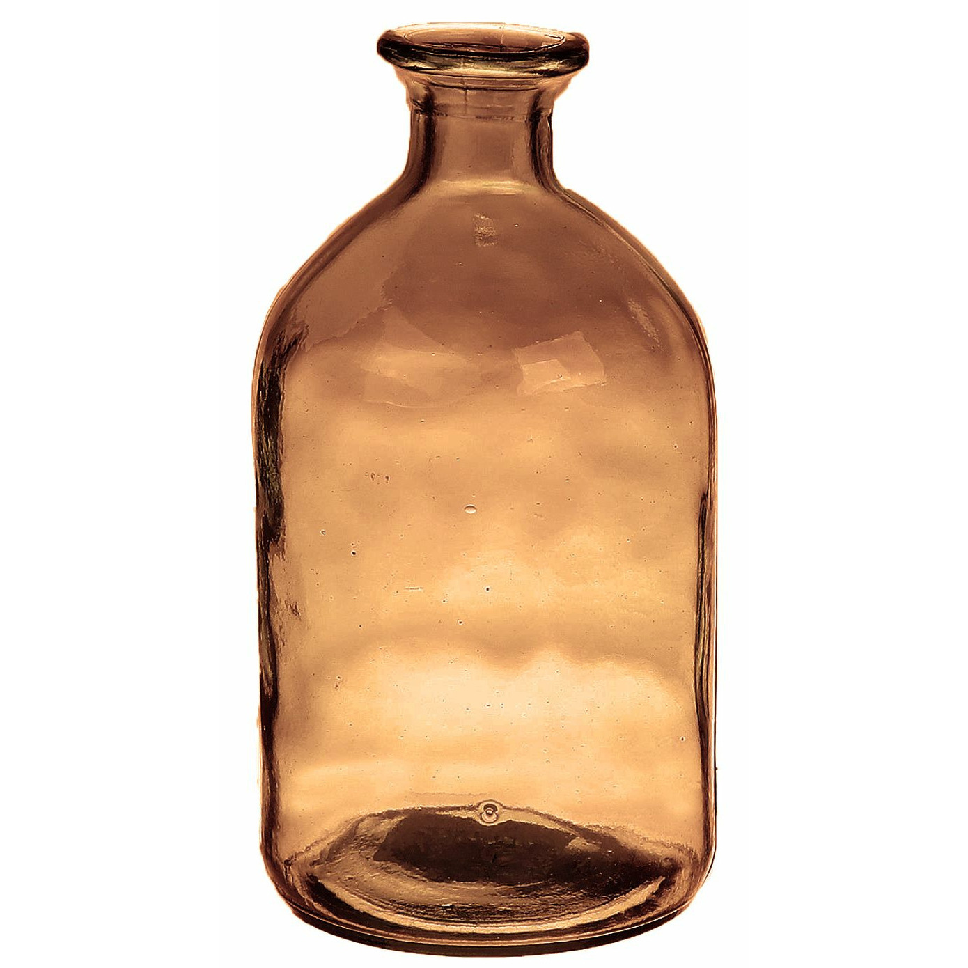 Bellatio Design Bloemenvaas - bruin transparant gerecycled glas - D11 x H21 cm -