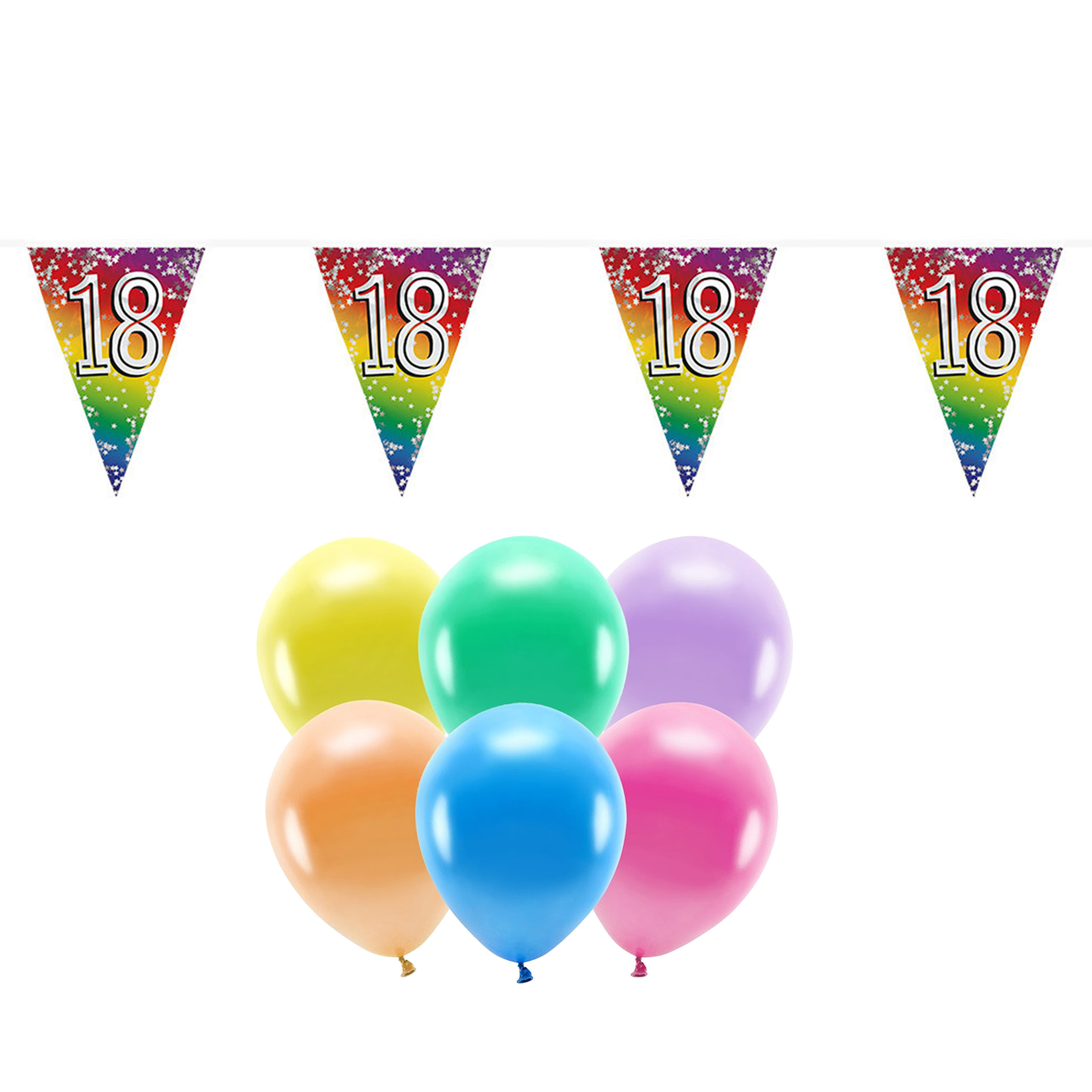 Boland Party 18e jaar verjaardag feest versieringen - Ballonnen en vlaggetjes -