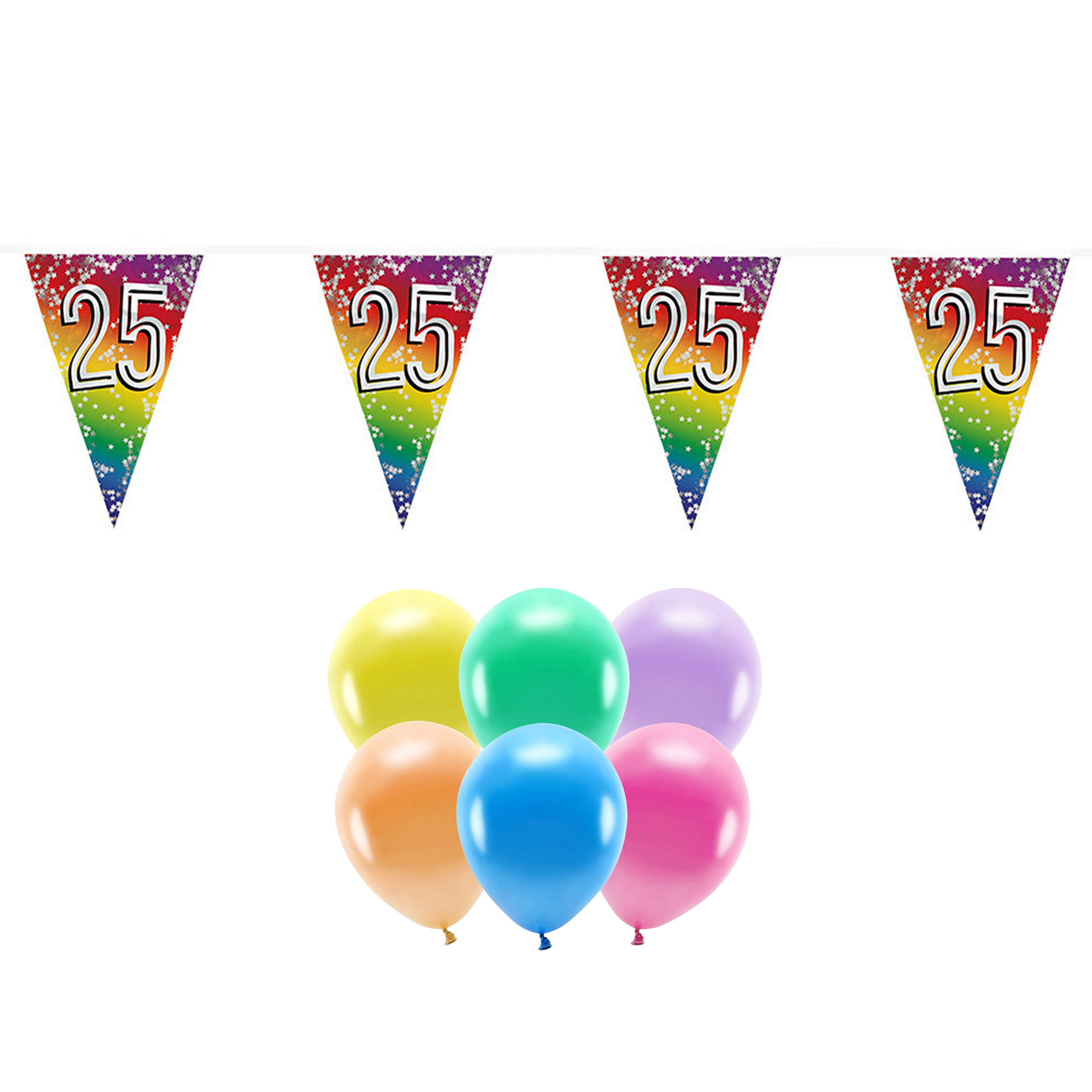 Boland Party 25e jaar verjaardag feest versieringen - Ballonnen en vlaggetjes -