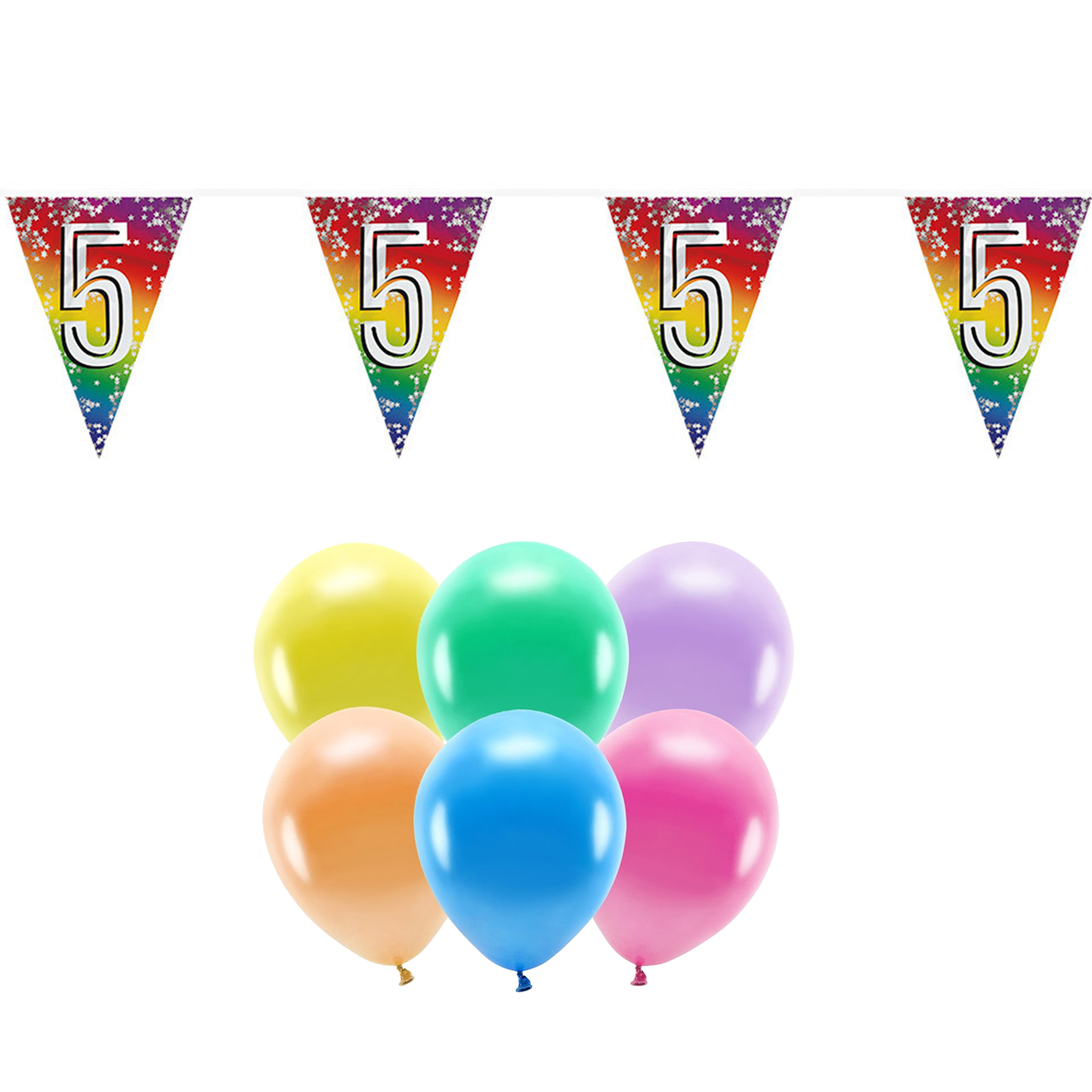 Boland Party 5e jaar verjaardag feest versieringen - Ballonnen en vlaggetjes -