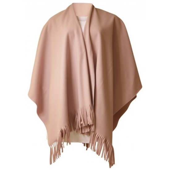 Dames mantel / cape poncho roze One size -