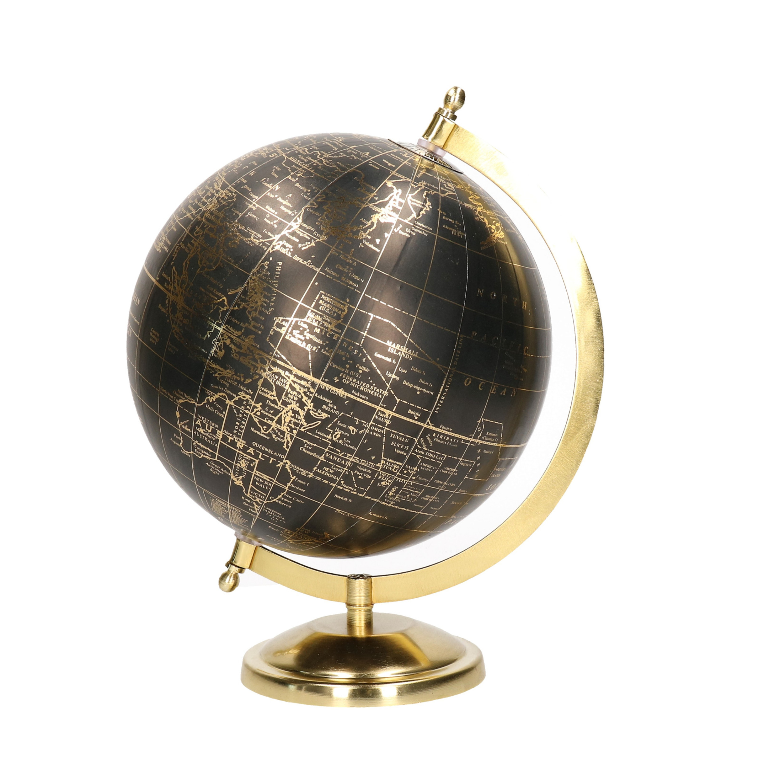 Onderscheid succes Smederij Decoratie wereldbol/globe goud/zwart op metalen voet 22 x 27 cm bestellen?  | Shoppartners.nl