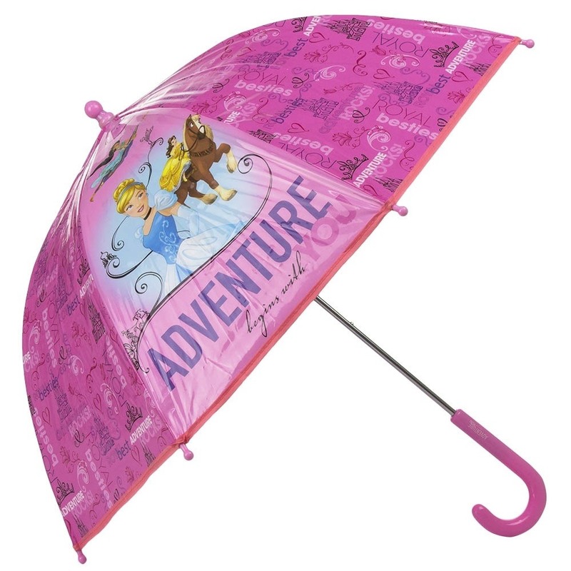 Disneys Assepoester Belle en Jasmine kleine paraplu roze 45 cm voor meisjes -