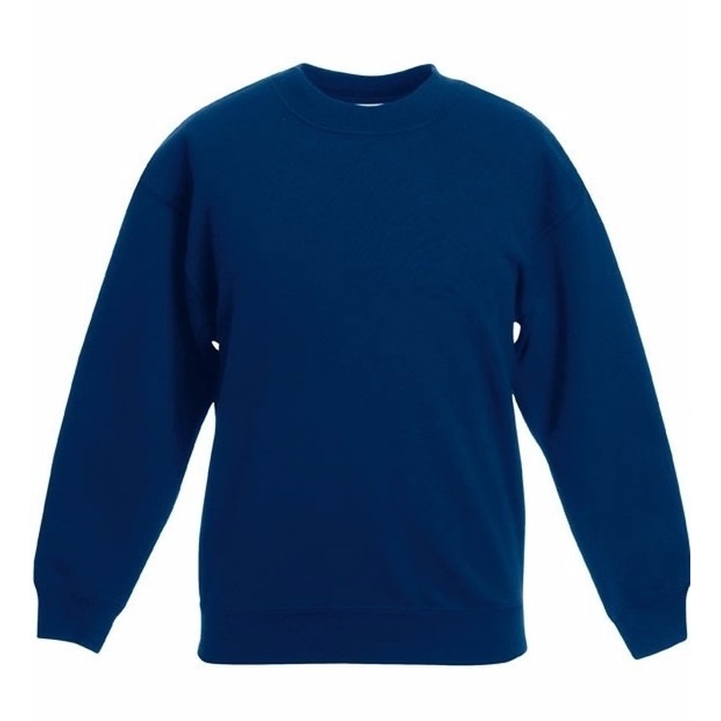Donkerblauwe katoenen sweater zonder capuchon voor meisjes