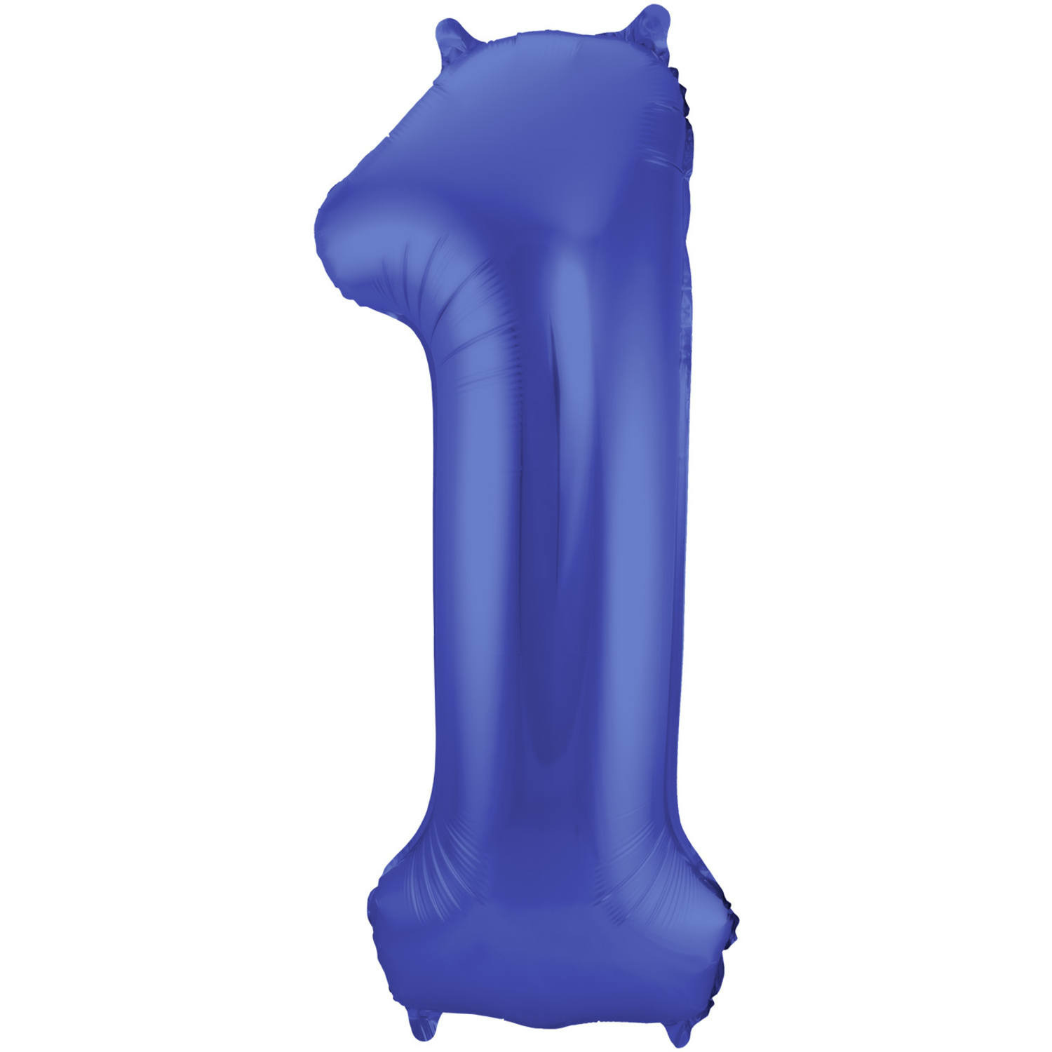 Folie ballon van cijfer 1 in het blauw 86 cm -