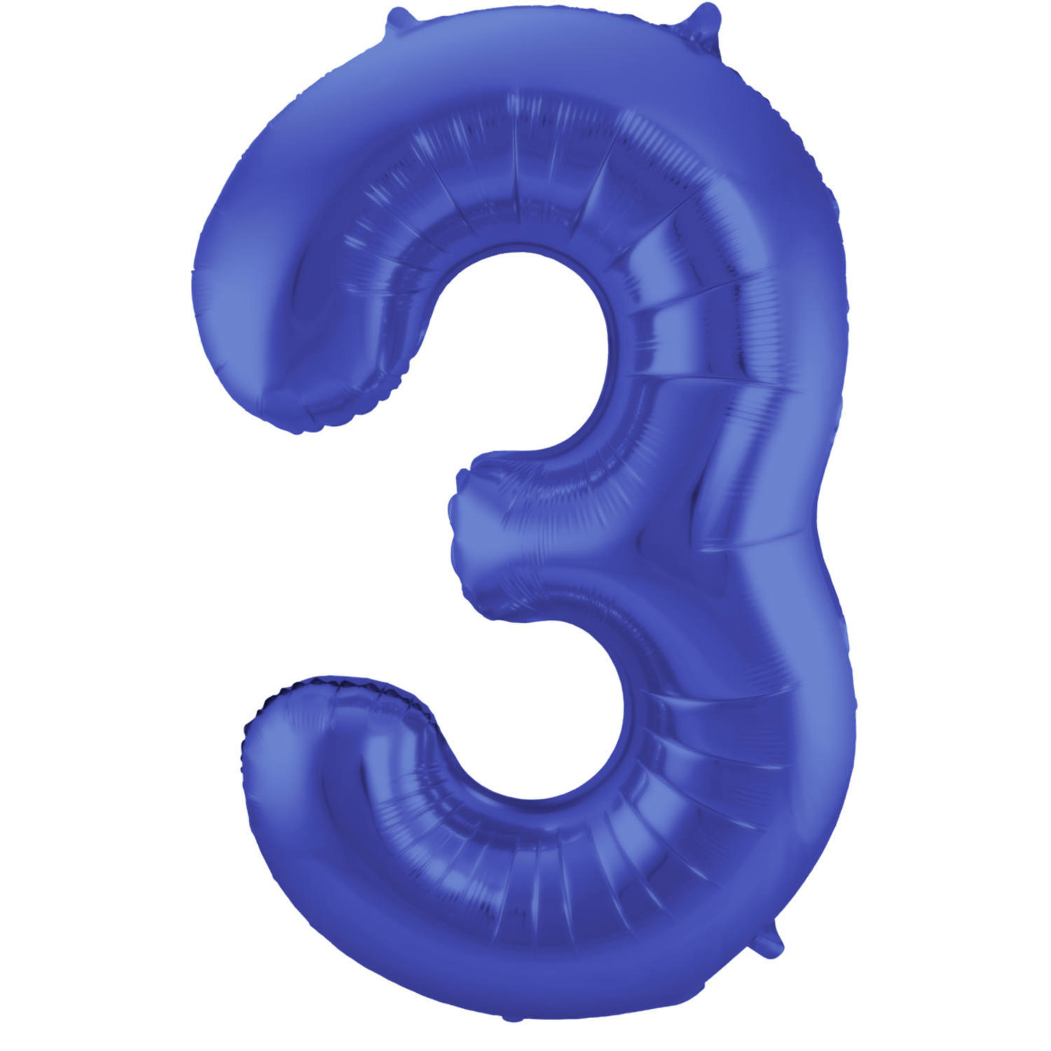 Folie ballon van cijfer 3 in het blauw 86 cm -