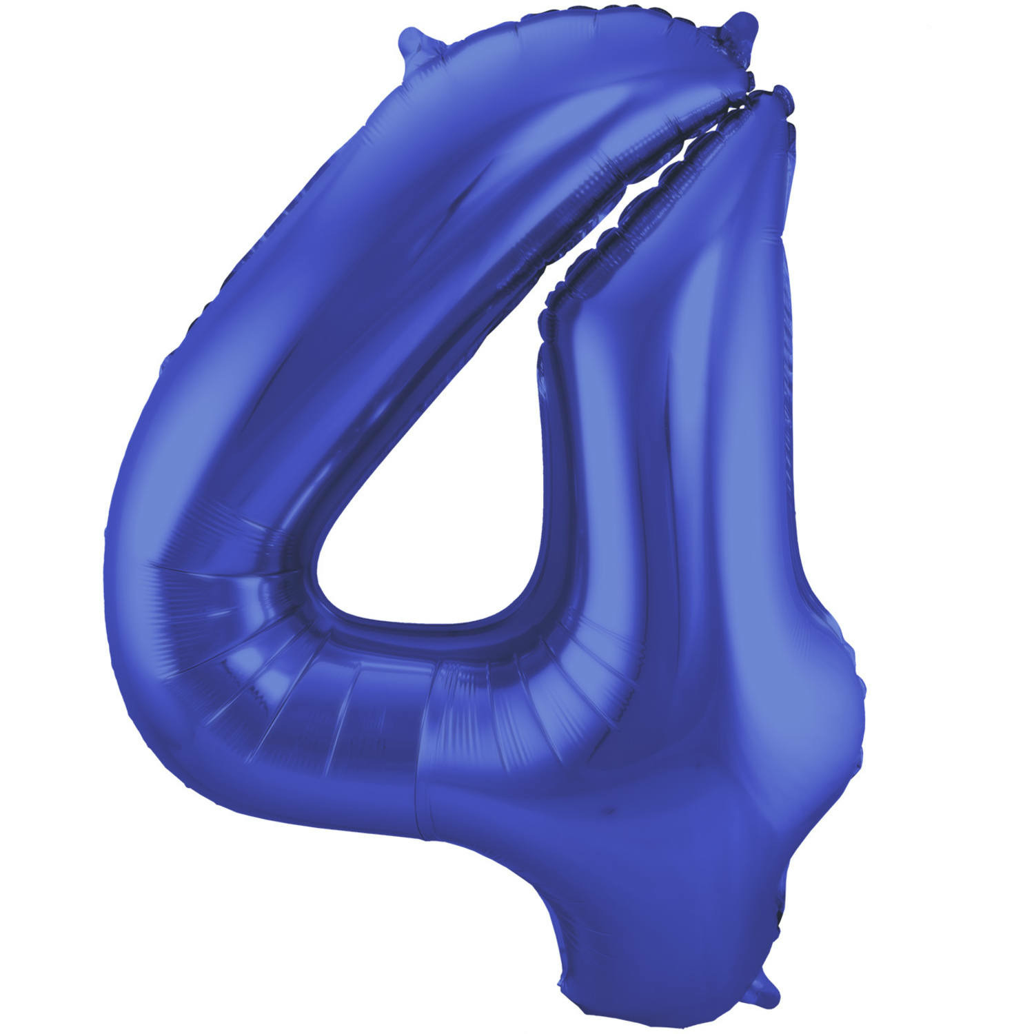 Folie ballon van cijfer 4 in het blauw 86 cm -