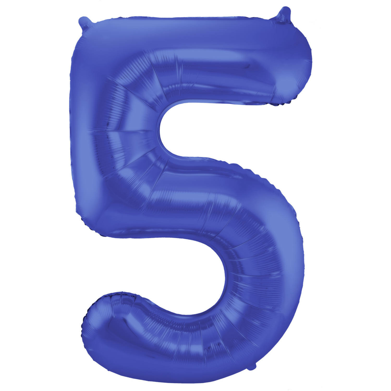 Folie ballon van cijfer 5 in het blauw 86 cm -