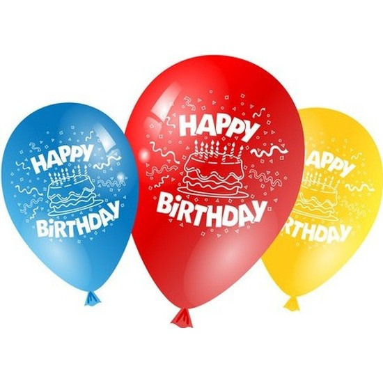 Gekleurde verjaardag ballonnen 10x stuks
