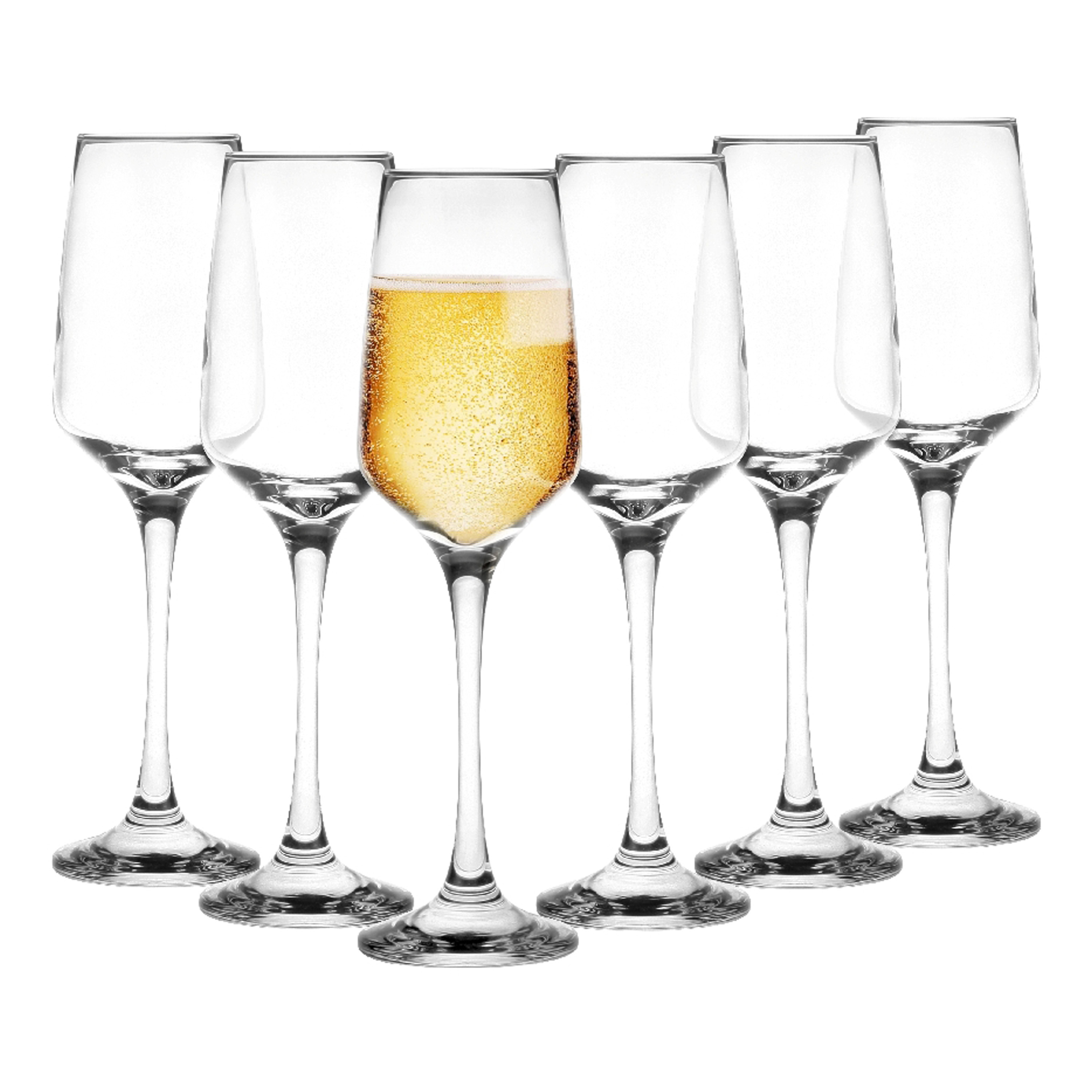 Glasmark Champagneglazen/prosecco - Flutes - transparant glas - 24x stuks - 210 ml -