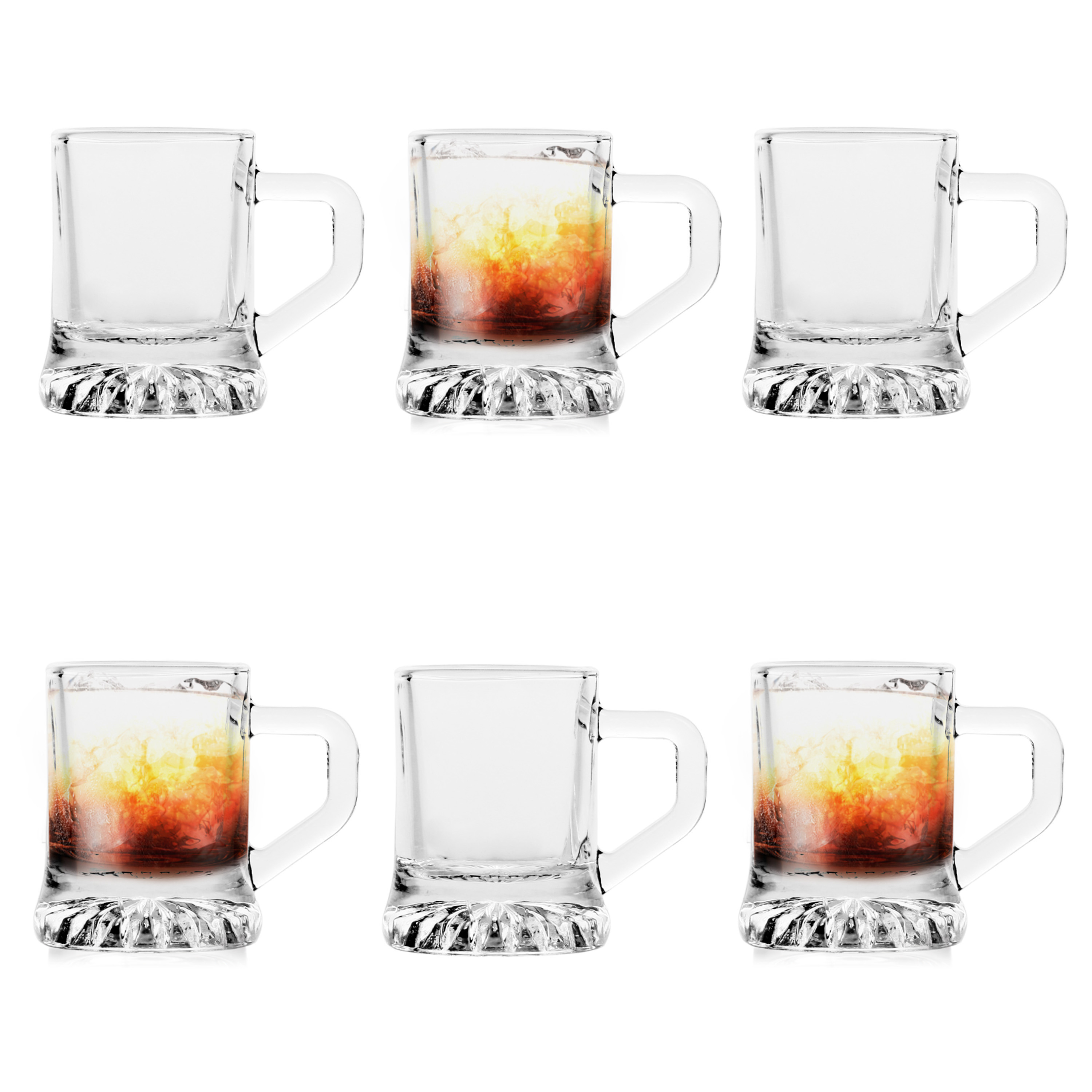 Glasmark Shotglaasjes/borrelglazen Mini Bierglas - transparant glas - 24x stuks - 30 ml -