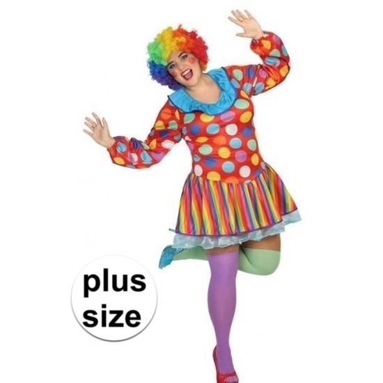regeling ik ben verdwaald pakket Grote maten carnavalskleding clown voor dames bestellen? | Shoppartners.nl