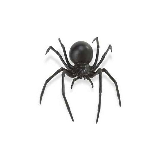 Halloween - Plastic insecten zwarte weduwe spin 12.5 cm -